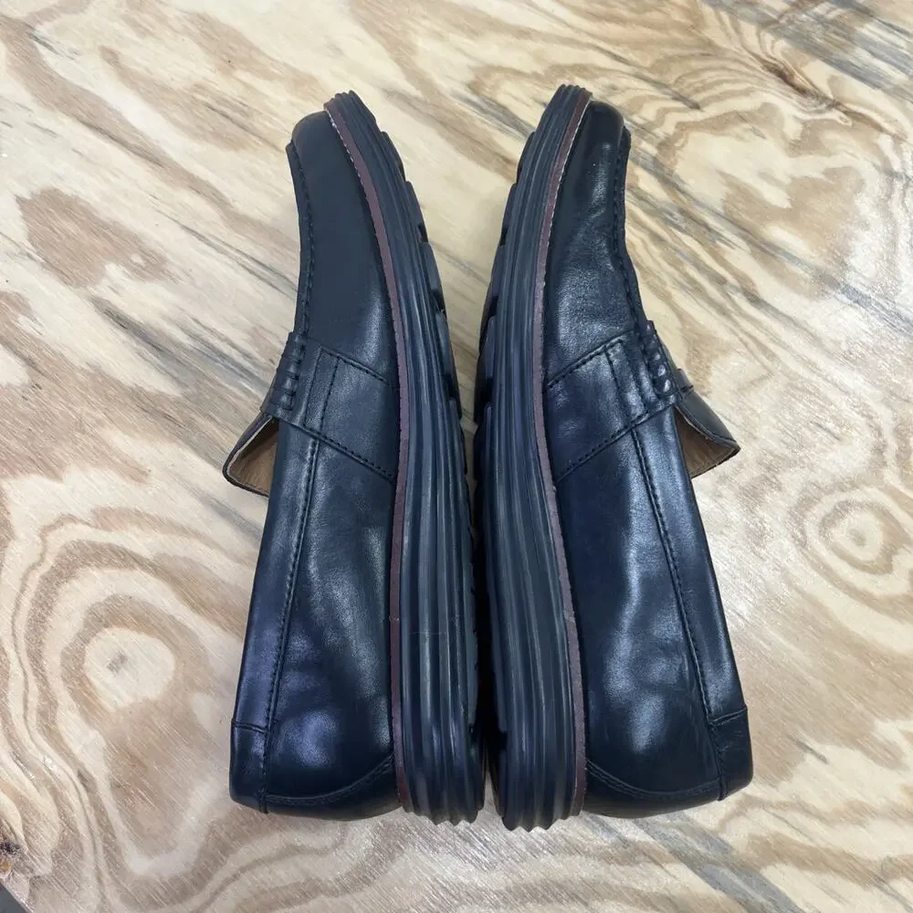 Cole Haan Grand.ØS Black Leather Slip-On Loafer Dress Shoes Men 11M Preppy